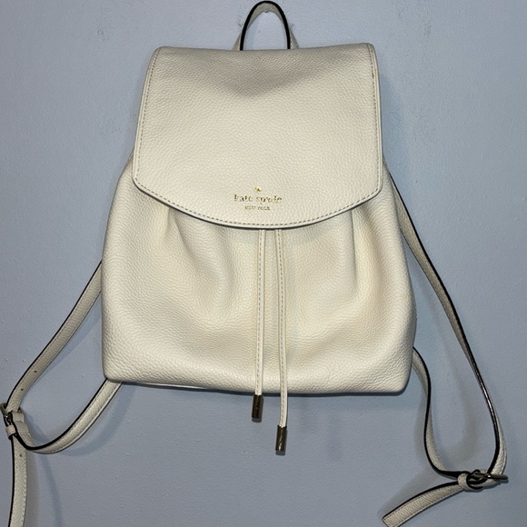 kate spade Handbags - Kate Spade White Pebbled Leather Backpack Purse